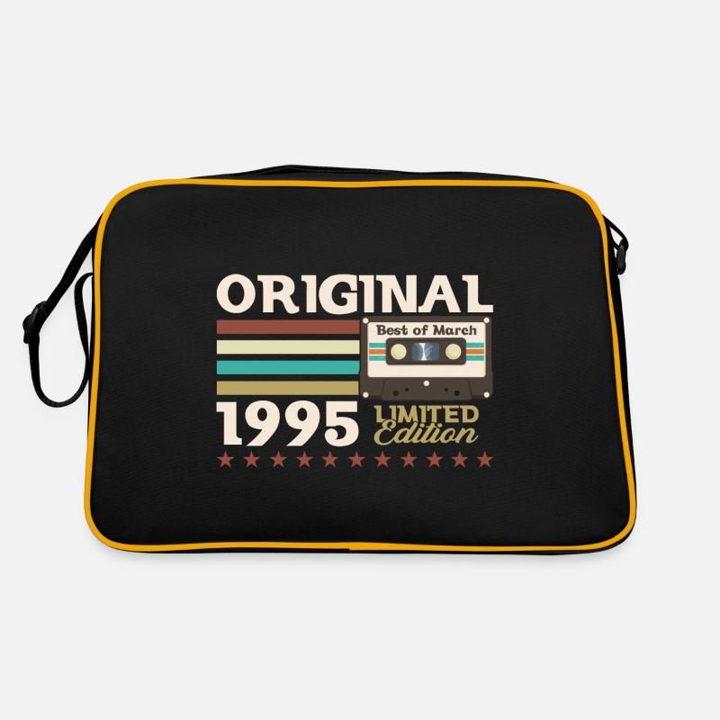 30e anniversaire mari mars 1995 Mixtape Cassette - Sac Retro - noir/or