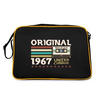 Cassette Juin 1967 Millésime 1967 Anniversaire 1967 - Sac Retro - noir/or - Dos