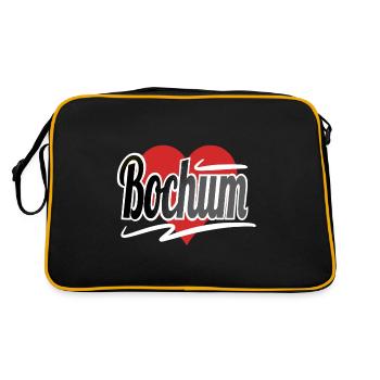 Bochum - Retro Tasche - Schwarz/Gold - Hinten