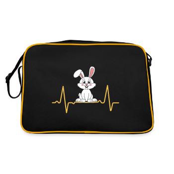 Rabbit Heartbeat Love Eared Bunny - Retro Bag - black/gold - Back