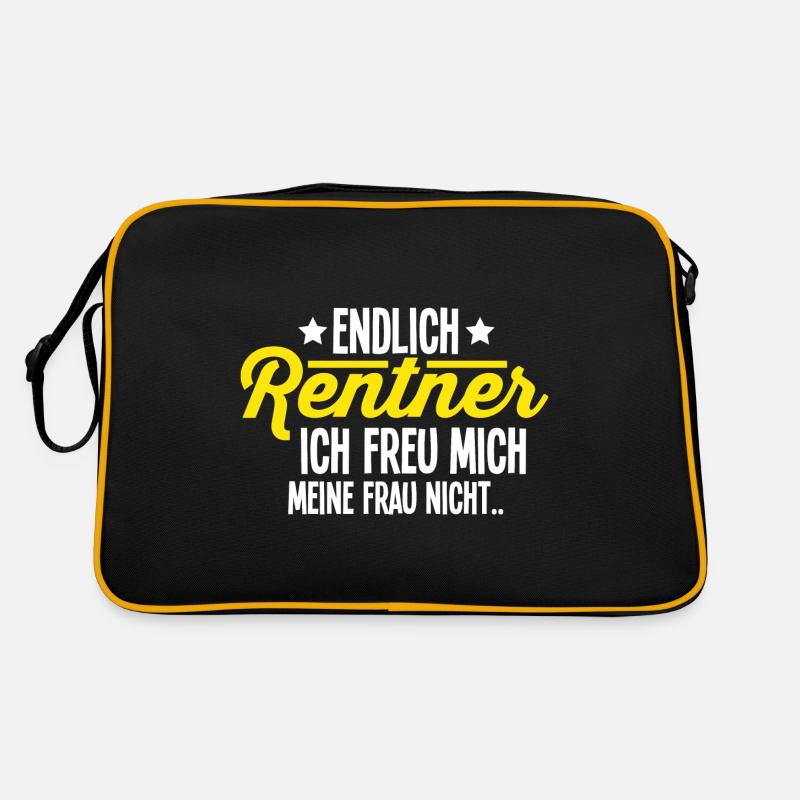 Rentner - Retro Tasche - Schwarz/Gold