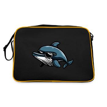 Whale Cool Animal - Retro Bag - black/gold - Back