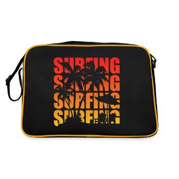 Surfing Sunset - Retro Tasche - Schwarz/Gold - Hinten