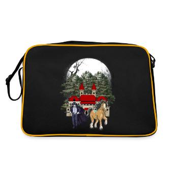 Fairy Tale Fantasy Medieval Knight Fortress Castle - Retro Bag - black/gold - Back