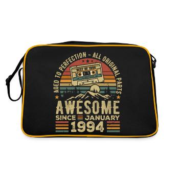 Birthday January 1994 | Gift January 1994 - Retro Bag - black/gold - Back
