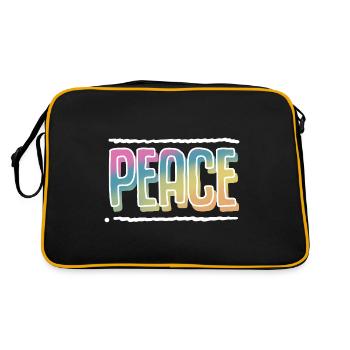 Peace - Retro Tasche - Schwarz/Gold - Hinten