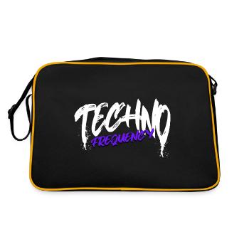 Techno - Retro Tasche - Schwarz/Gold - Hinten
