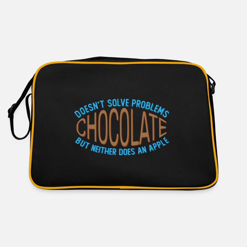 Chocolate doesn't solve any problems Funny joke - Retro Bag - black/gold