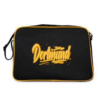 Dortmund - Retro Tasche - Schwarz/Gold - Hinten