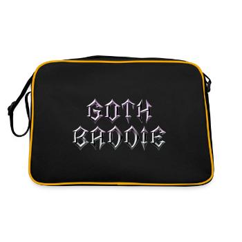 Goth Baddie! Goth Girl Gothic Aesthetic - Retro Tasche - Schwarz/Gold - Hinten