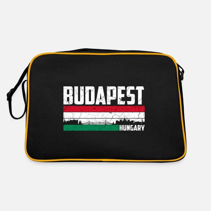 Budapest Ungarn - Retro Tasche - Schwarz/Gold