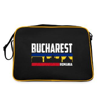 Bukarest Rumänien Stadt Rumänisch Bucharest - Retro Tasche - Schwarz/Gold - Hinten