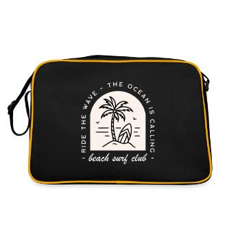 Beach surf club funny surfer retro - Retro Bag - black/gold - Back