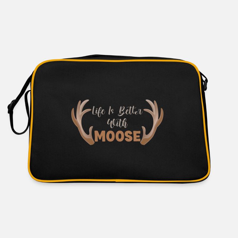 Mit Elch ist das Leben besser! Lustig Elch Spruch Retro Tasche