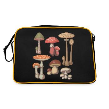 Champignon Mycologie Champignons Recherche de nourriture Amateur de champignons - Sac Retro - noir/or - Dos