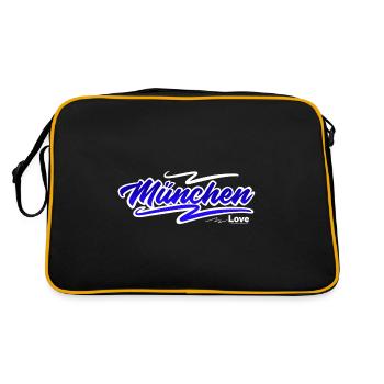 München - Retro Tasche - Schwarz/Gold - Hinten