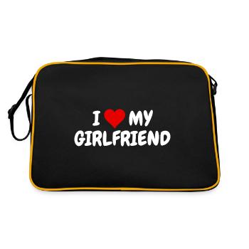 J’aime ma copine beau cœur de Saint-Valentin - Sac Retro - noir/or - Dos