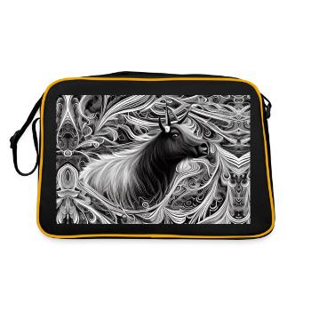 Taureau de Camargue abstrait - Sac Retro - noir/or - Dos