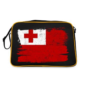 Tonga Bandiera Flag Peace Vintage - Retro Bag - black/gold - Back