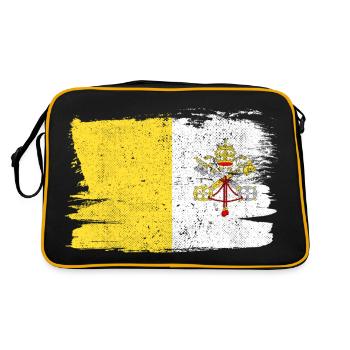 Cité du Vatican Bandiera Vaticano drapeau paix Vintage - Sac Retro - noir/or - Dos