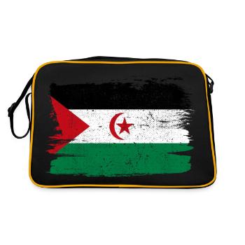 Sahara Occidental Bandiera Drapeau Paix Vintage - Sac Retro - noir/or - Dos