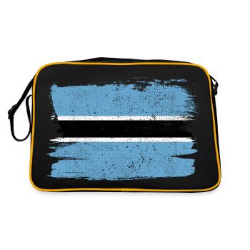 Botswana Flagge Flagge Frieden Vintage - Retro Tasche - Schwarz/Gold - Hinten