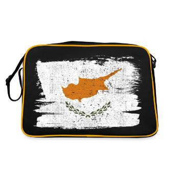 Zypern Flagge Flagge Frieden Vintage - Retro Tasche - Schwarz/Gold - Hinten