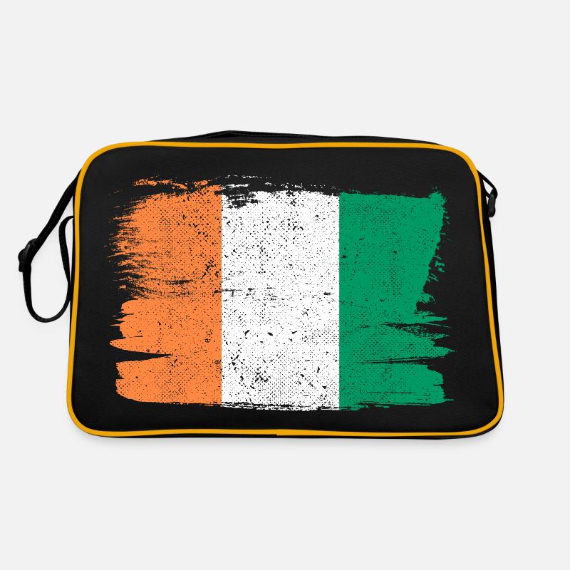 Côte d’Ivoire Drapeau Drapeau Paix Vintage - Sac Retro - noir/or