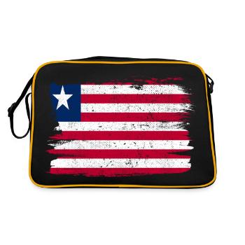Liberia Flagge Flagge Frieden Vintage - Retro Tasche - Schwarz/Gold - Hinten