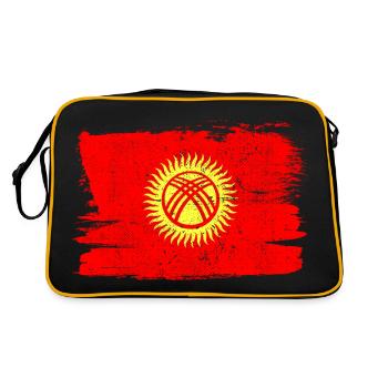 Kirghizistan drapeau drapeau paix Vintage - Sac Retro - noir/or - Dos