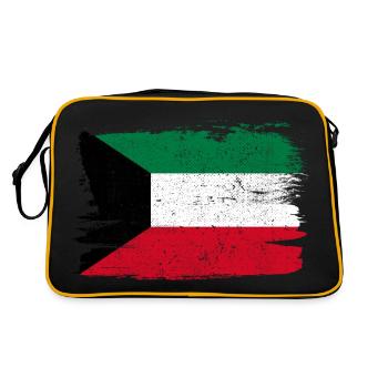 Kuwait Flagge Flagge Frieden Vintage - Retro Tasche - Schwarz/Gold - Hinten