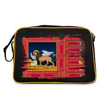 Drapeau de la Vénétie Drapeau Italie Paix Vintage - Sac Retro - noir/or - Dos