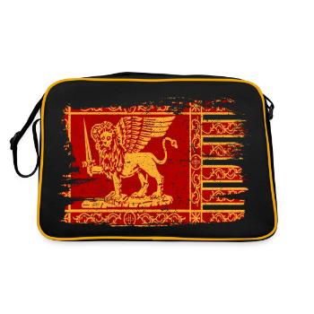 Venise Lion ailé drapeau Italie drapeau paix - Sac Retro - noir/or - Dos