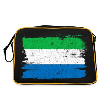 Sierra Leone Flag Flag Peace Vintage - Retro Bag - black/gold - Back