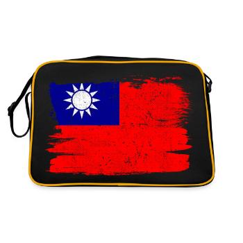 Drapeau de Taïwan drapeau paix Vintage - Sac Retro - noir/or - Dos