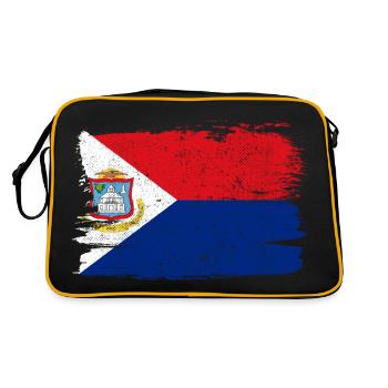 Drapeau de Saint-Martin Drapeau de la paix Vintage - Sac Retro - noir/or - Dos
