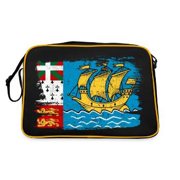 Saint Pierre Flag Flag Peace Vintage - Retro Bag - black/gold - Back