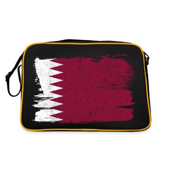 Katar Flagge Flagge Frieden Vintage - Retro Tasche - Schwarz/Gold - Hinten