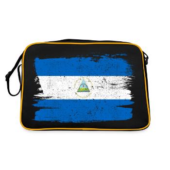 Nicaragua Flagge Flagge Frieden Vintage - Retro Tasche - Schwarz/Gold - Hinten