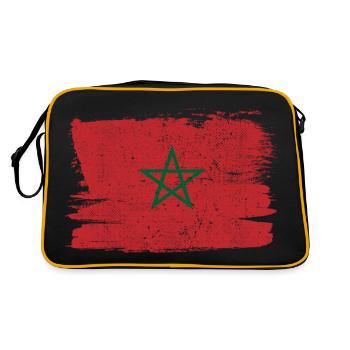 Drapeau du Maroc Drapeau de la paix Vintage - Sac Retro - noir/or - Dos