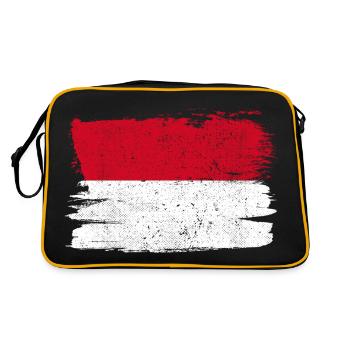 Monaco Flag Flag Peace Vintage - Retro Bag - black/gold - Back