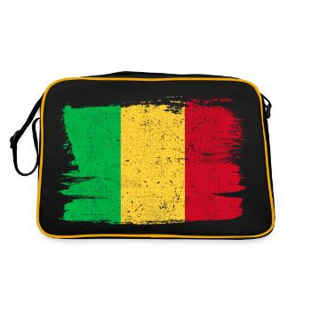 Drapeau du Mali Drapeau Paix Vintage - Sac Retro - noir/or - Dos