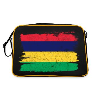 Drapeau de l’île Maurice Drapeau de la paix Vintage - Sac Retro - noir/or - Dos