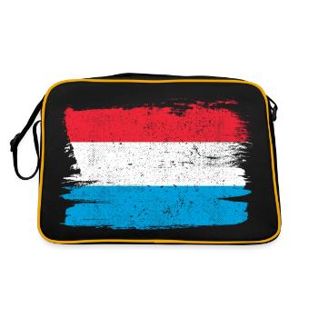 Luxemburg Flagge Flagge Frieden Vintage - Retro Tasche - Schwarz/Gold - Hinten