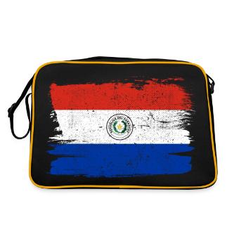 Drapeau du Paraguay Drapeau de la paix Vintage - Sac Retro - noir/or - Dos