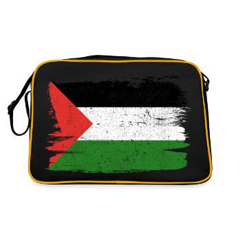Palästina Flagge Flagge Frieden Vintage - Retro Tasche - Schwarz/Gold - Hinten