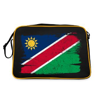 Namibia Flagge Flagge Frieden Vintage - Retro Tasche - Schwarz/Gold - Hinten