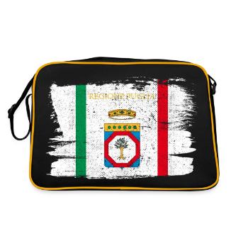 Région des Pouilles Italie drapeau drapeau paix Vintage - Sac Retro - noir/or - Dos
