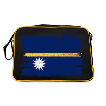 Nauru Flagge Flagge Frieden Vintage - Retro Tasche - Schwarz/Gold - Hinten