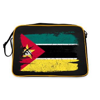 Mozambique Mozambique drapeau drapeau paix Vintage - Sac Retro - noir/or - Dos